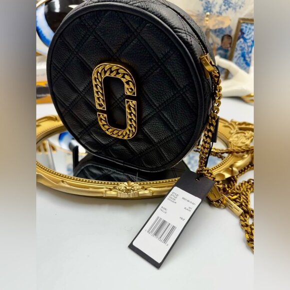 🆕 THE MARC JACOBS 🧿 NWT The Status Round Crossbody, Black - Picture 14 of 15